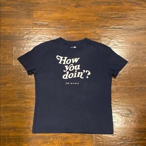 GAP Teen Navy Graphic Tee w/ Friend’s TV Show ‘How You Doin'?' Print Size 12 Kid